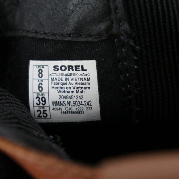 Sorel Joan Now Chelsea Boots Women's 8 Brown Leather Waterproof Lug Sole Block - Picture 2 of 16